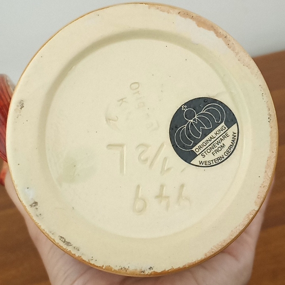 Vintage west german beer stein original king stoneware fox handle - Picture 3 of 6